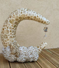 Sculpture mosaïque lune étoile– art déco fait main en mosaïque & verre – pièce unique pour intérieur / extérieur / jardin