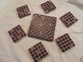 Dessous de plat et dessous de verre en mosaique violet et gris