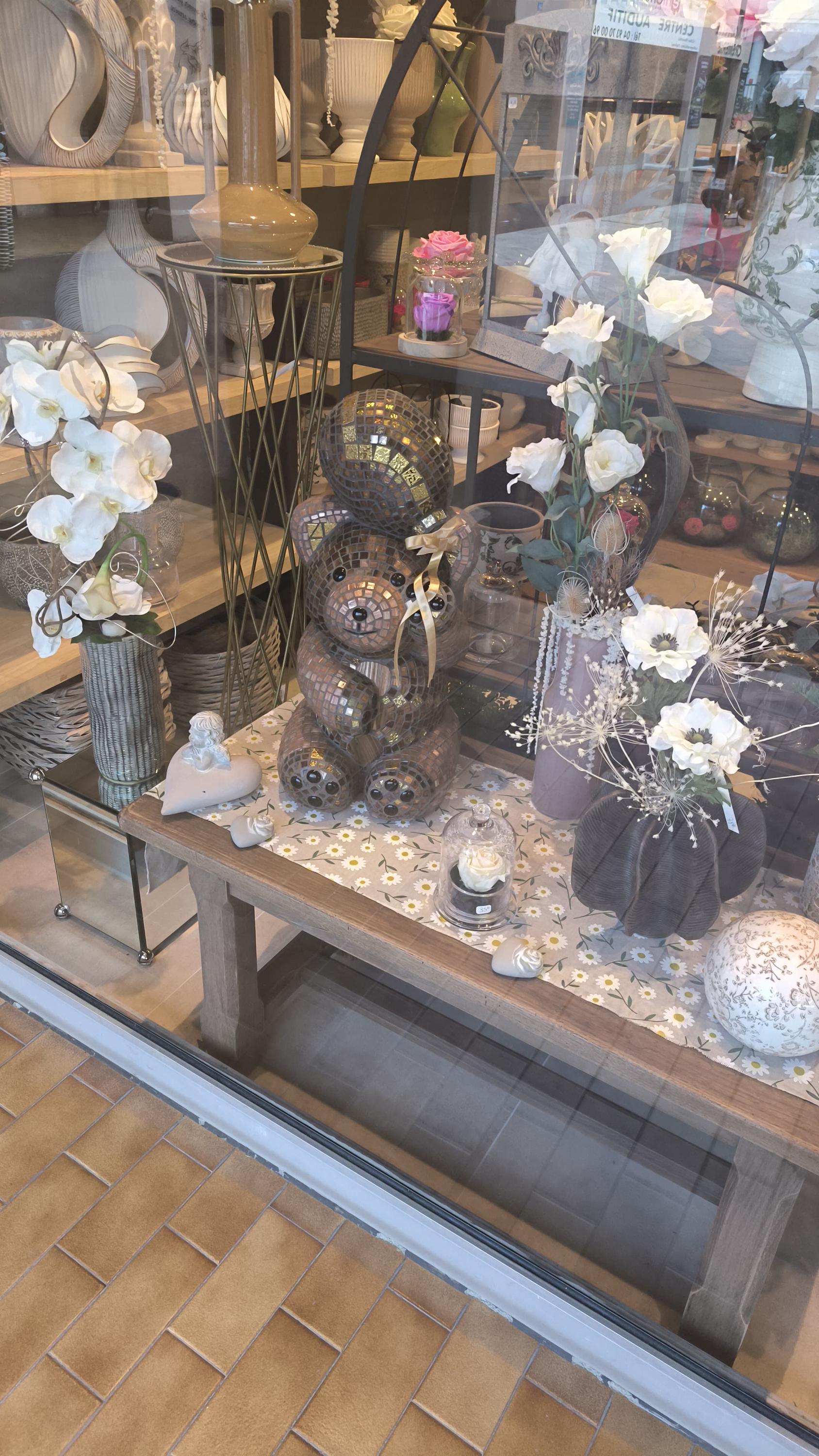 Sculpture mosaïque ours – art déco fait main en mosaïque & verre – pièce unique pour intérieur / extérieur / jardin
