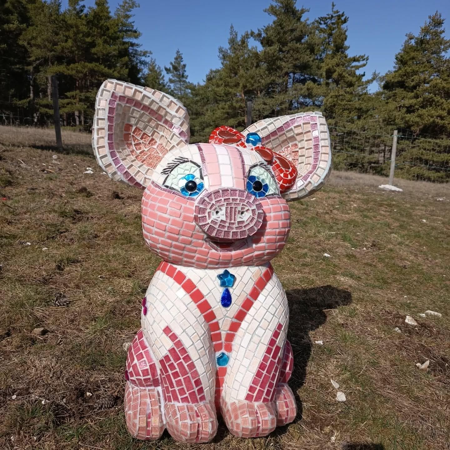 Cochon en mosaïque / mosaïque d'art/ sculpture en mosaïque