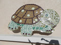 Mosaikschildkröte - Glaspaste und Emaille und Briare - grün, braun