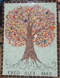 Arbre de vie mosaïque-taille moyenne 38x50 plaque de maison avec prénom sur commande