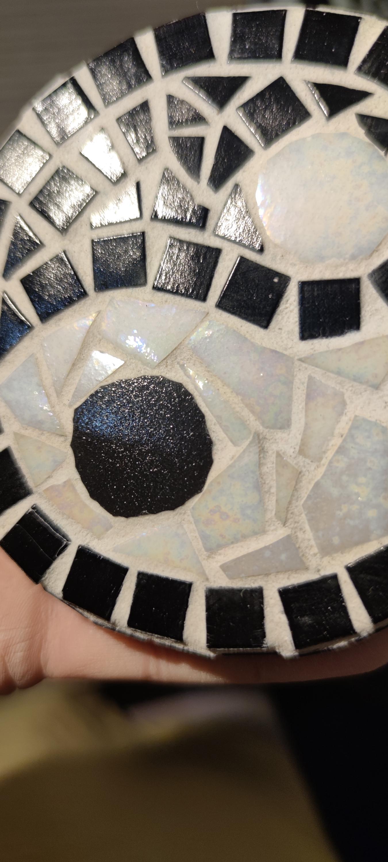Dessous de plat et dessous de verre en mosaïque yin yang