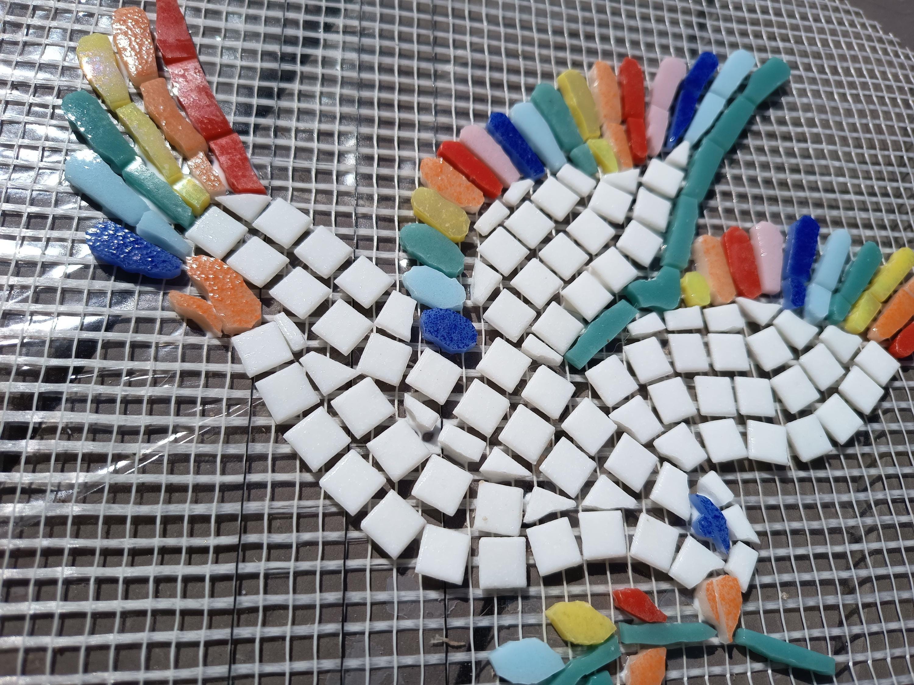 Colombe mosaïque faite main – Décoration murale colorée – Oiseau paix – Art mural