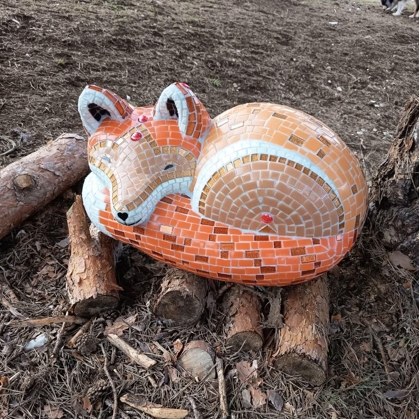 Renard en mosaïque -art contemporain- sculpture en mosaique