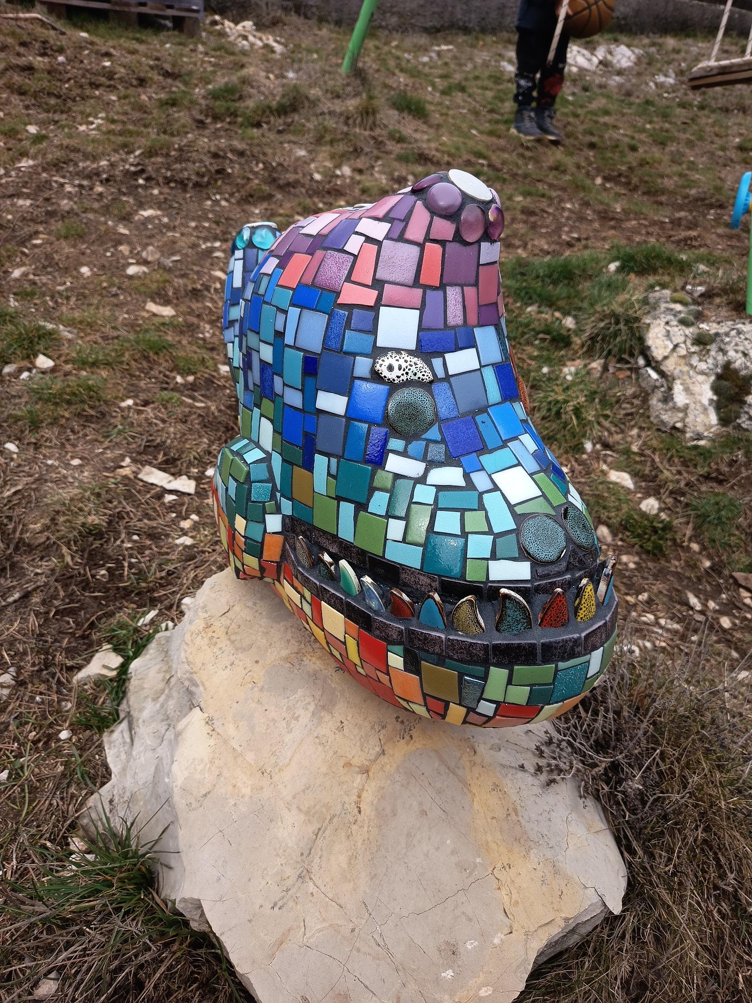 Poisson en mosaïque/sculpture en mosaique