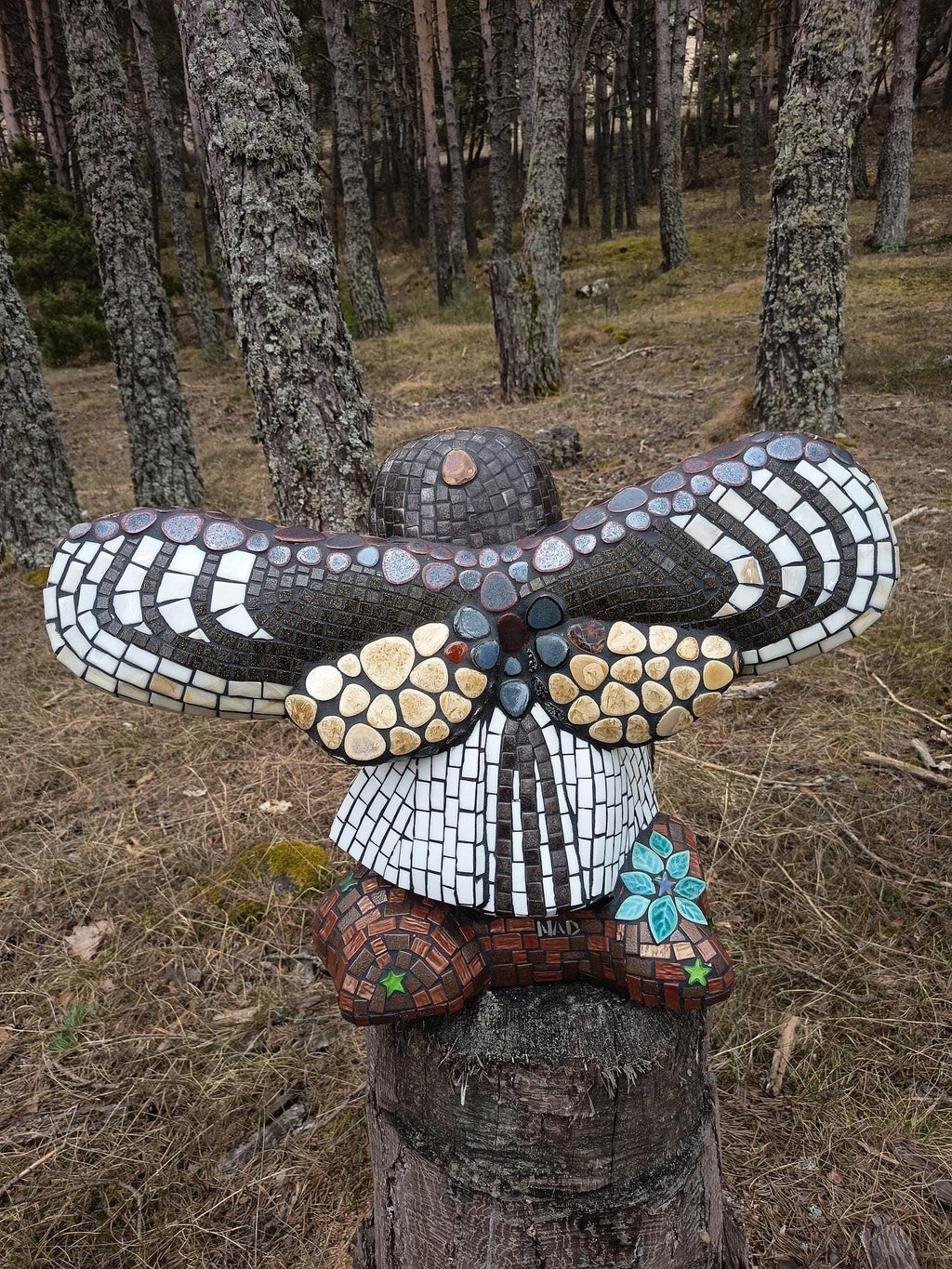 Chouette en mosaïque /sculpture extérieur/sculpture en mosaique