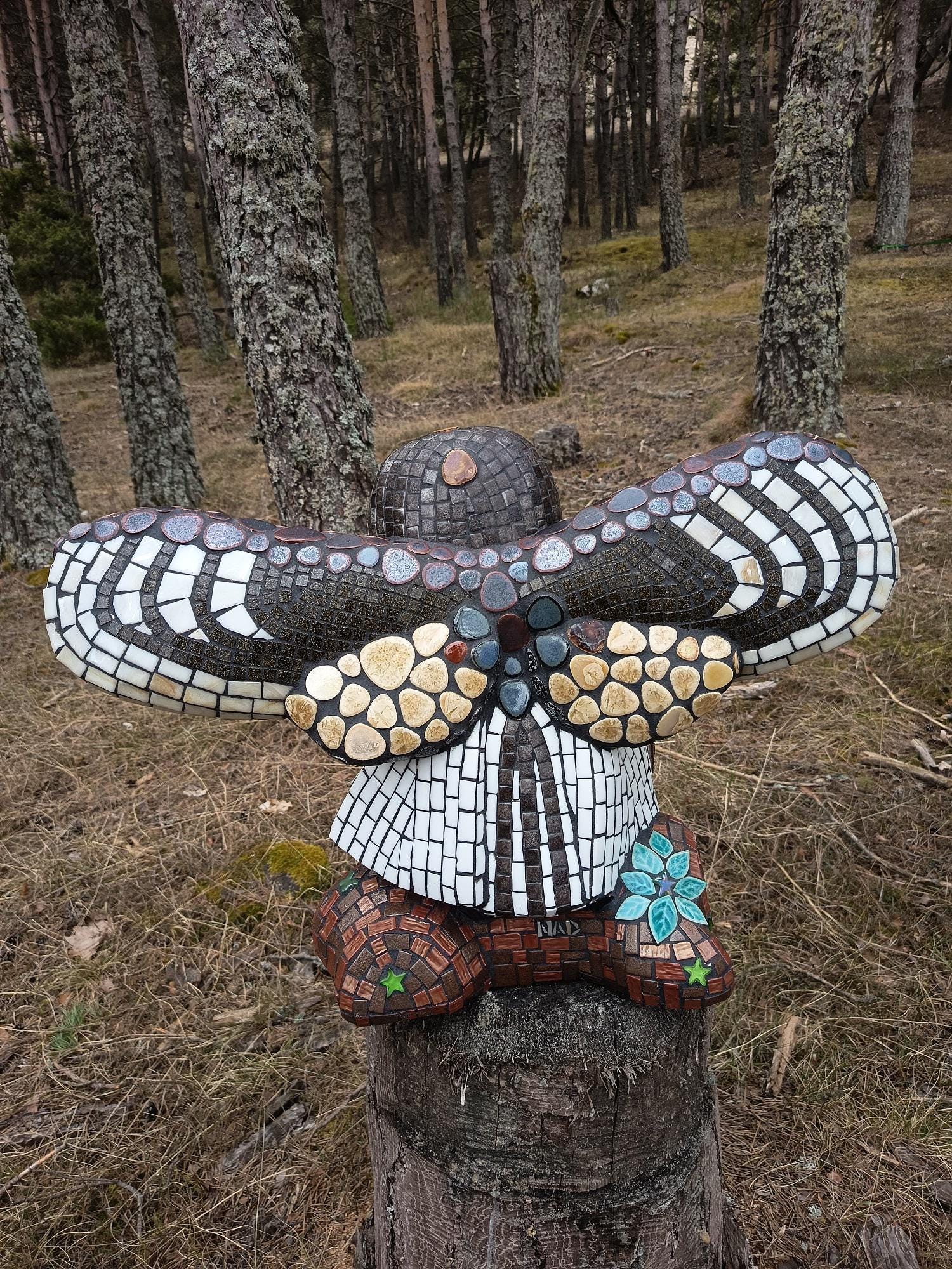 Chouette en mosaïque /sculpture extérieur/sculpture en mosaique