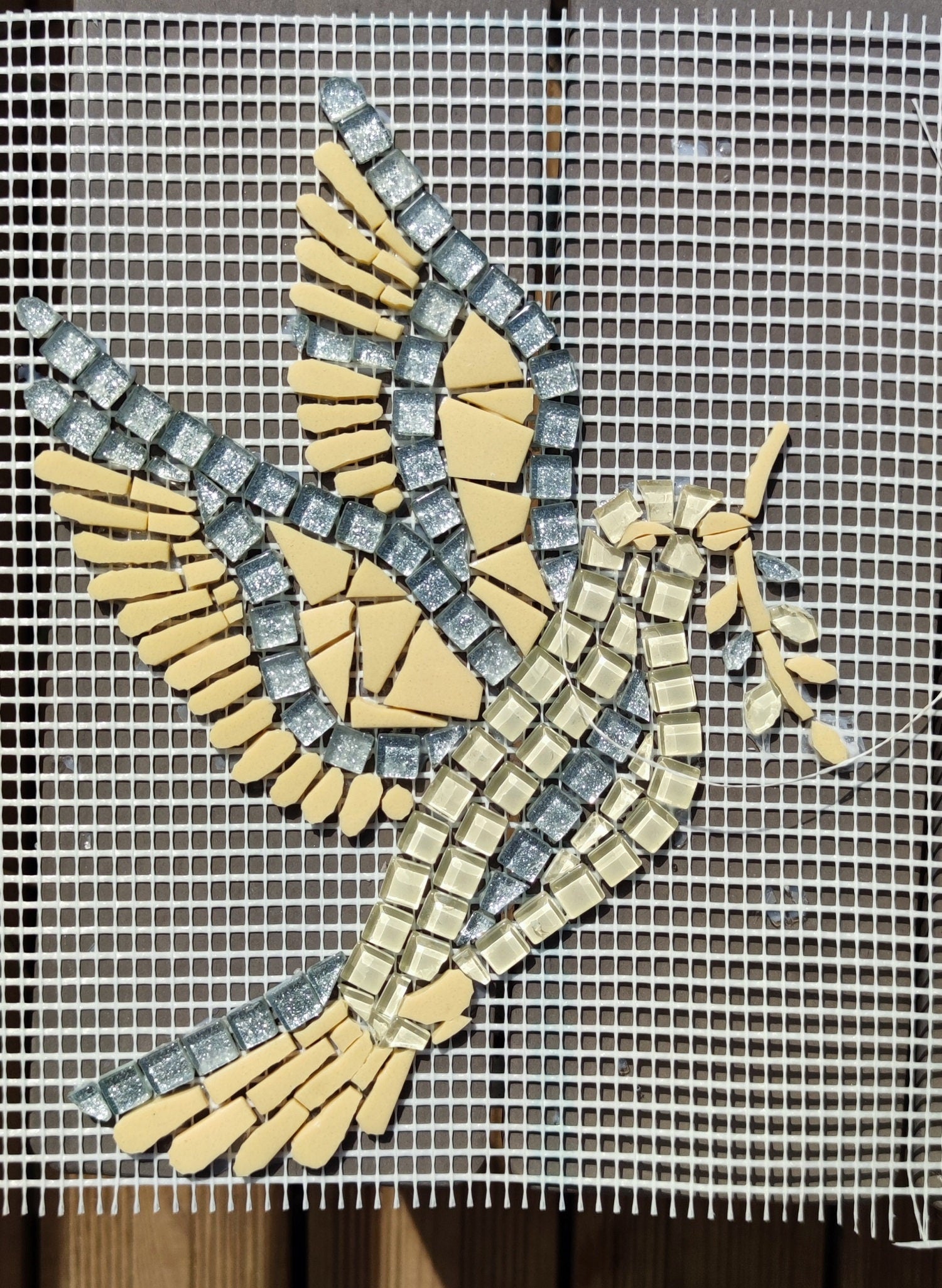 Colombe  mosaïque emaux de verre et vetrocristal