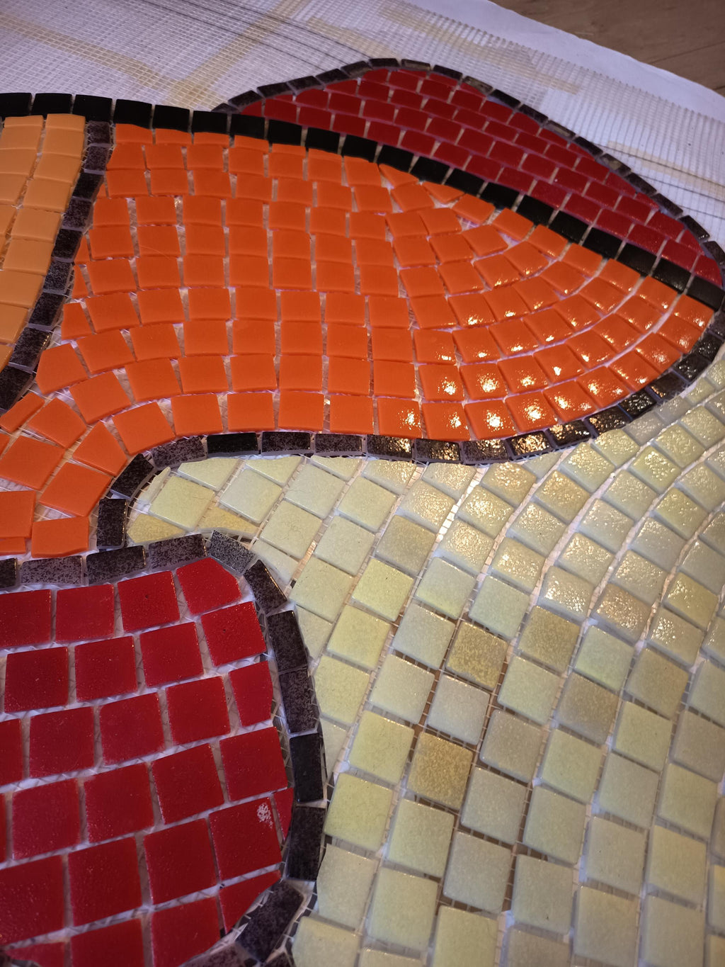Poisson clown multicolore en mosaïque-mosaique piscine