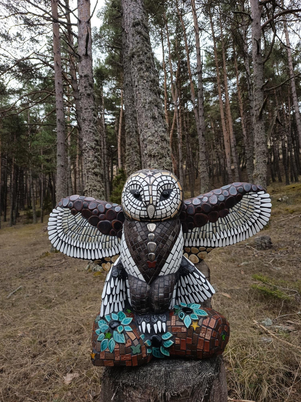 Chouette en mosaïque /sculpture extérieur/sculpture en mosaique