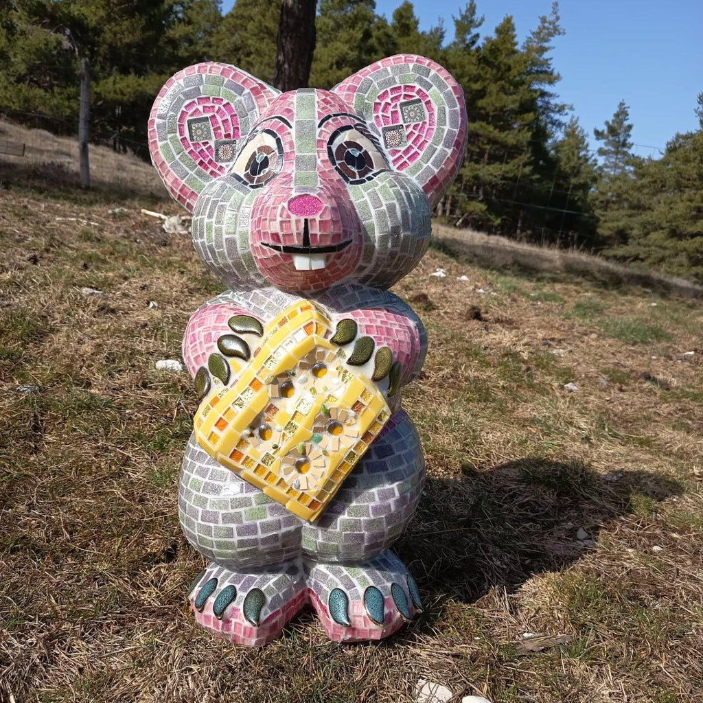 Souris en mosaïque/ sculpture en mosaïque/ sculpture extérieur /art contemporain