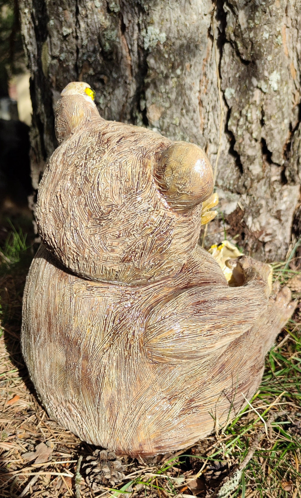 ours en faïence émailler-pot de miel -abeille