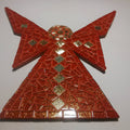 Ange mosaïque rouge pailleté et doré emaux de verre et vetrocristal
