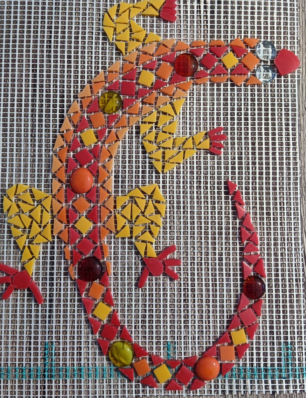 Salamandre mosaïque rouge,orange,jaune
