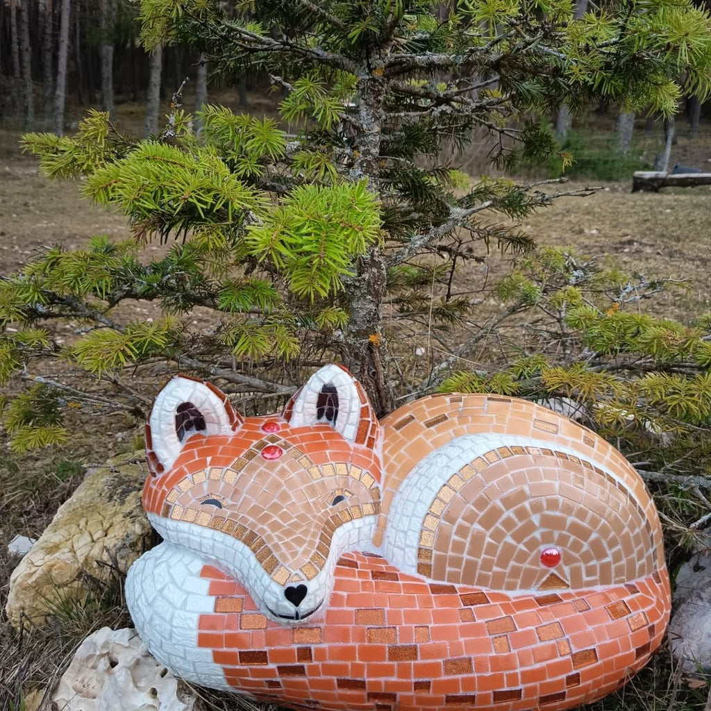 Renard en mosaïque -art contemporain- sculpture en mosaique