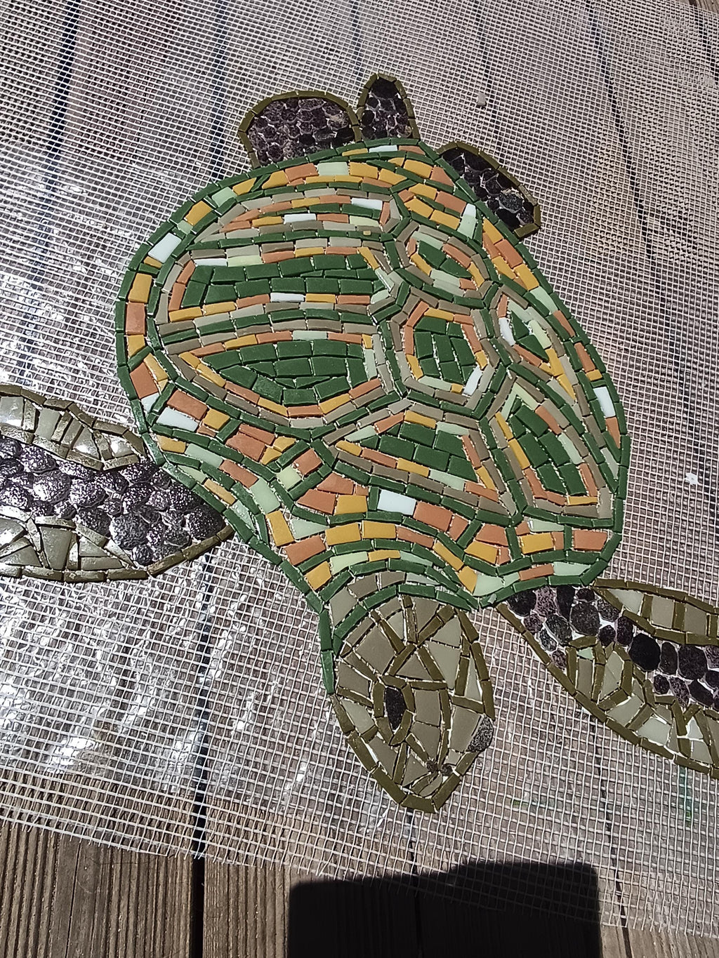 Tortue de mer en mosaïque pour piscine
