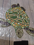 Tortue de mer en mosaïque pour piscine
