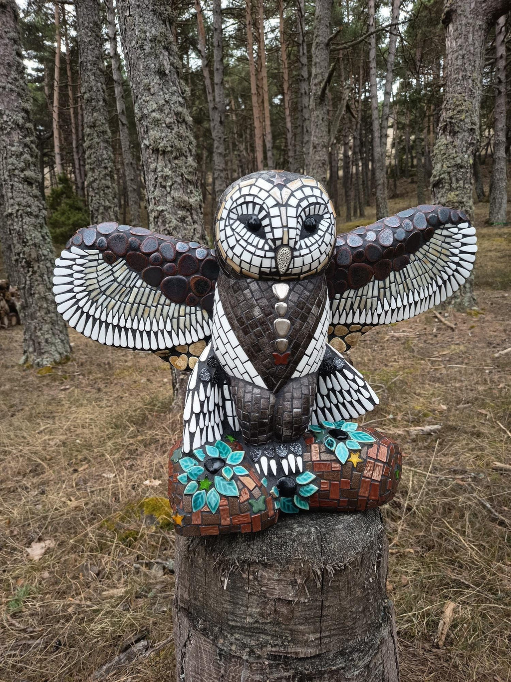 Chouette en mosaïque /sculpture extérieur/sculpture en mosaique
