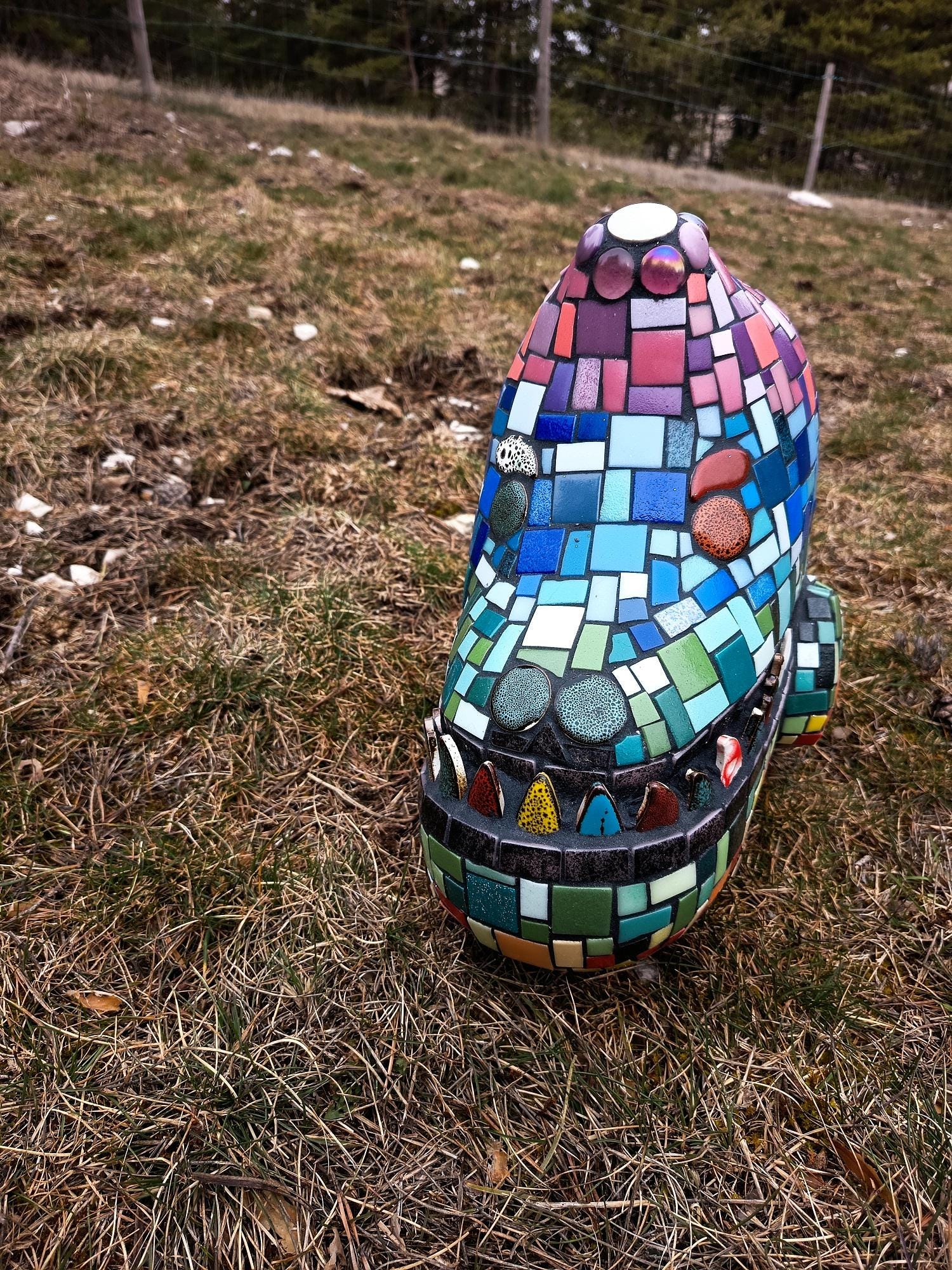 Poisson en mosaïque/sculpture en mosaique