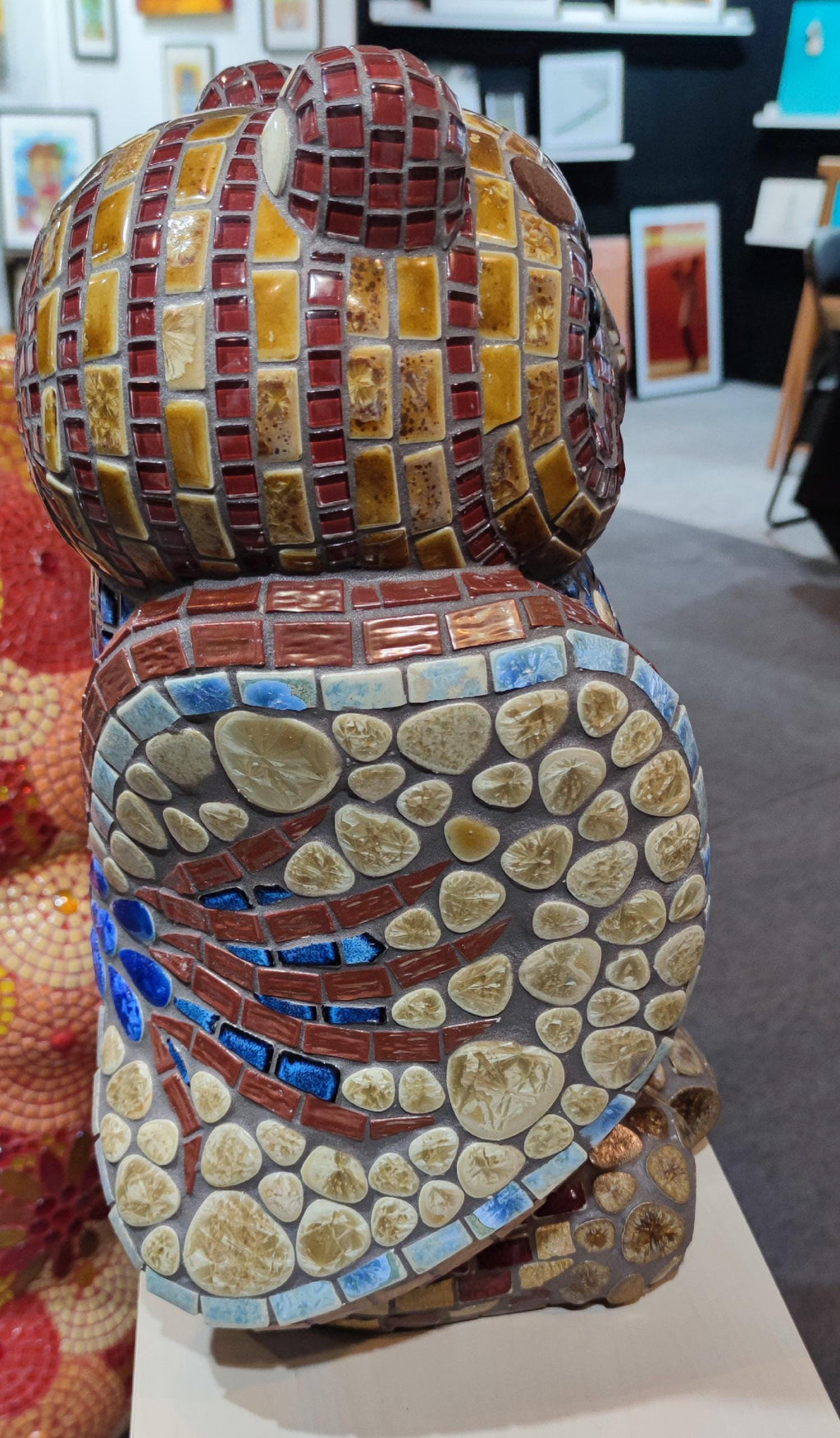 Orion et Stella , Couple de chouette- sculpture en mosaïque