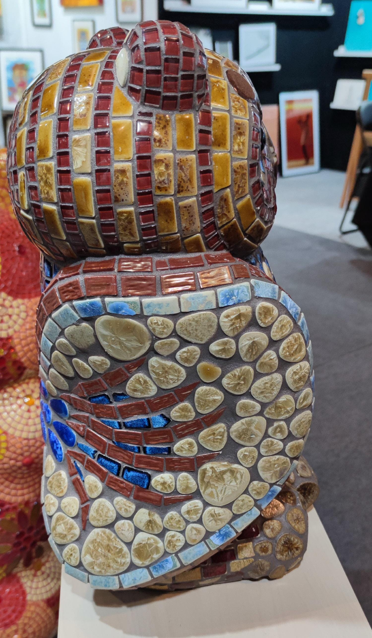Orion et Stella , Couple de chouette- sculpture en mosaïque