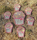 Mosaik-Tischset und Untersetzer-Set Cupcake