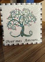 Arbre de vie mosaïque personnalisable – cadeau unique avec prénom – fait main