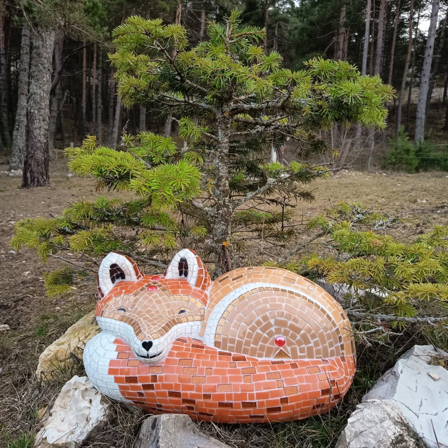 Renard en mosaïque -art contemporain- sculpture en mosaique