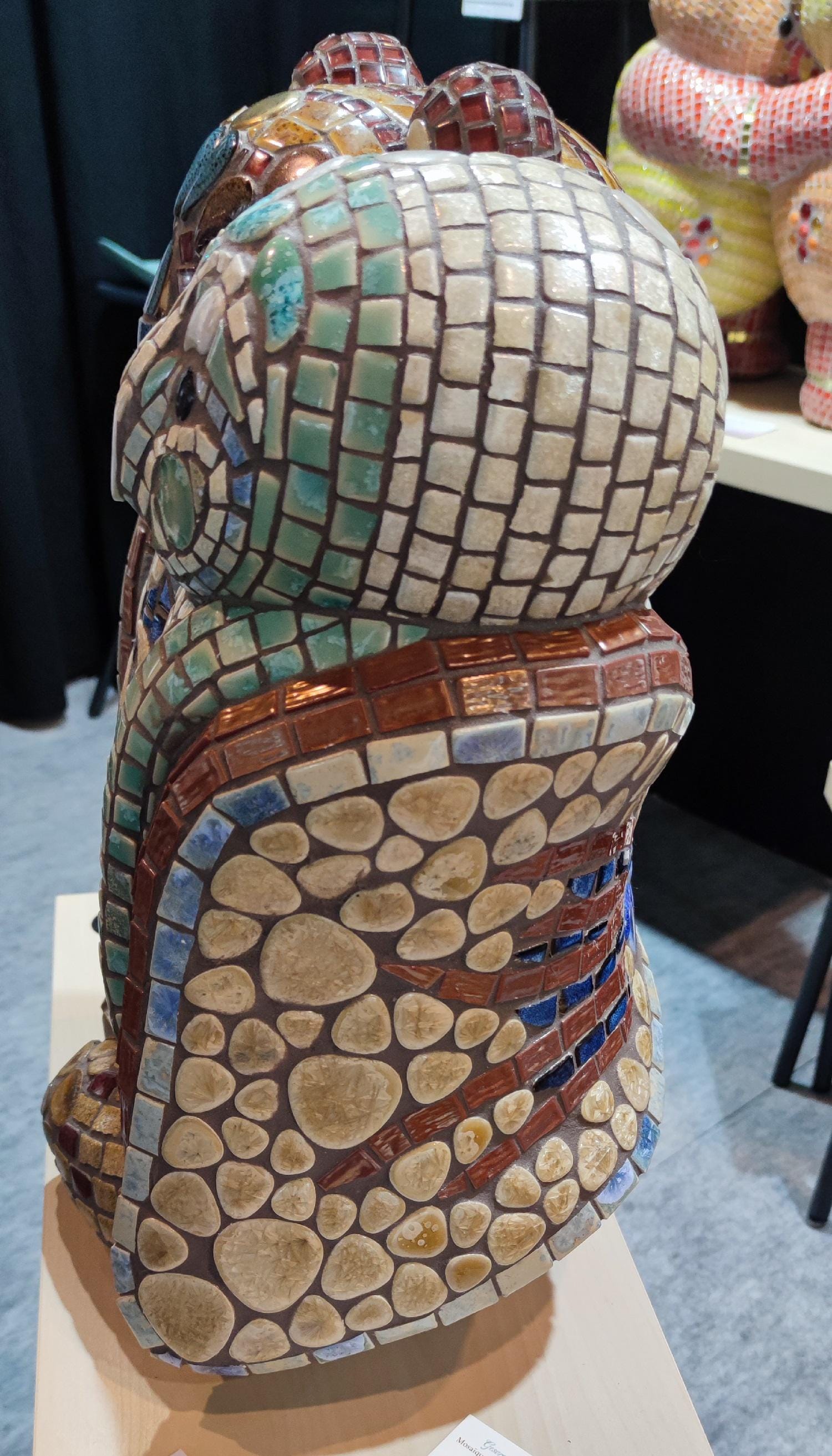 Orion et Stella , Couple de chouette- sculpture en mosaïque